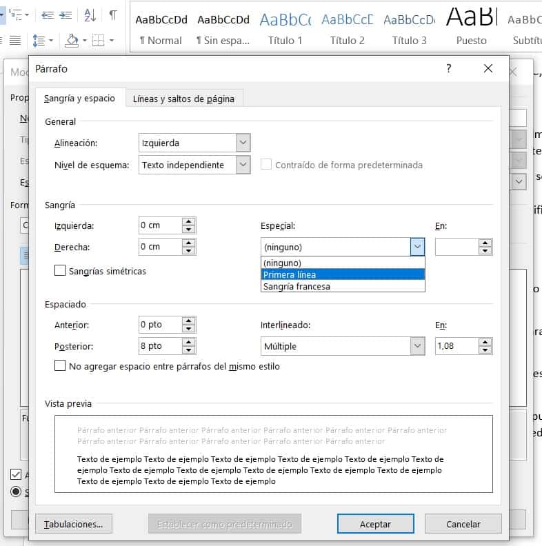 Cómo colocar la sangría en Word