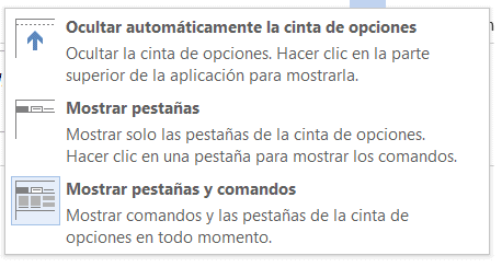  CINTA DE HERRAMIENTAS EN WORD