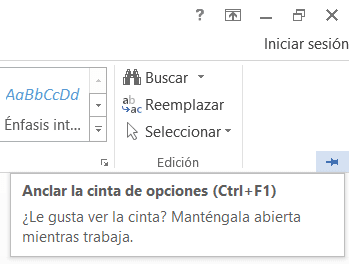  CINTA DE HERRAMIENTAS EN WORD