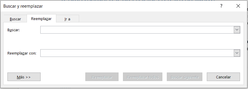 como reemplazar texto en word